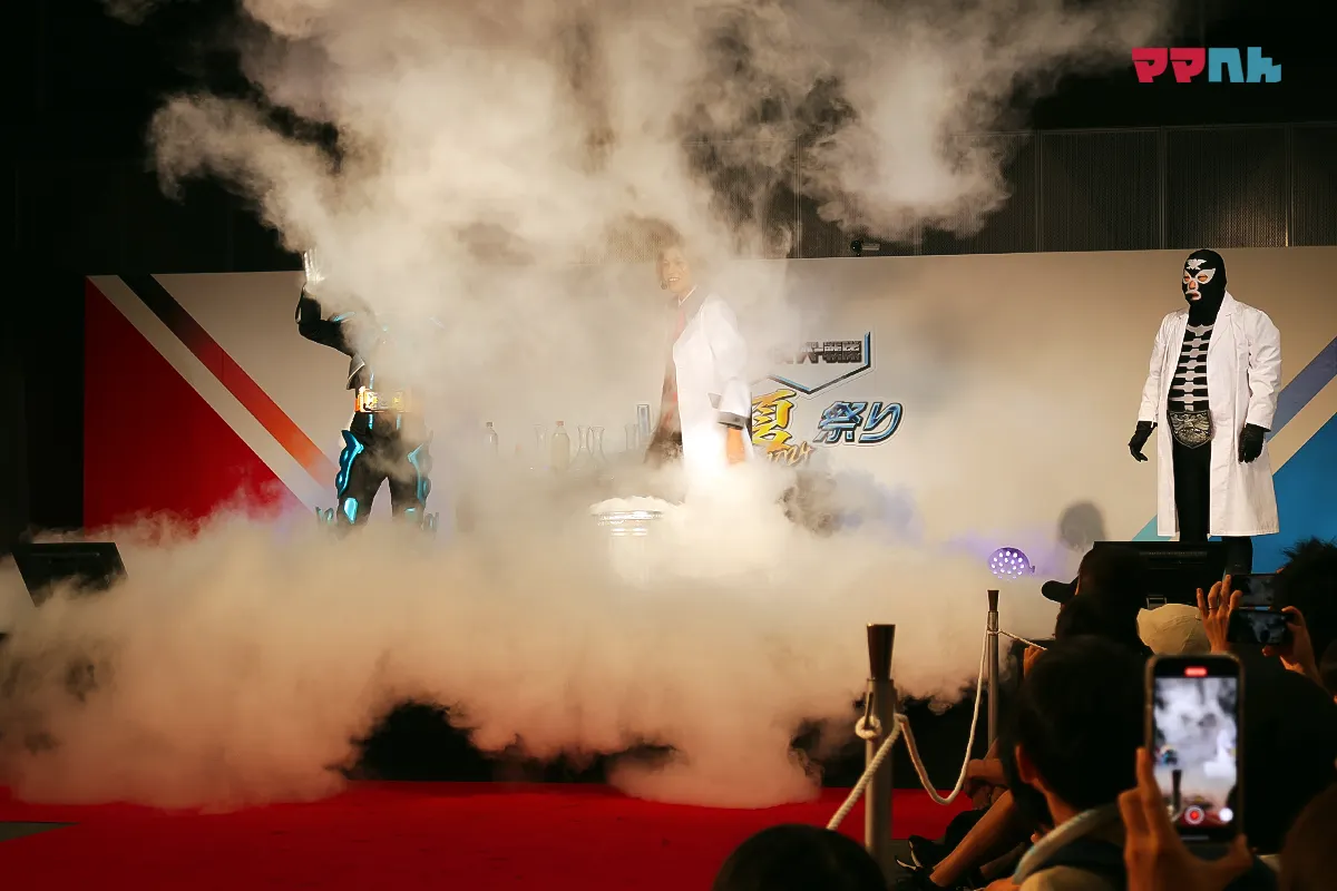 Wヒーロー夏祭り2024⑤ GENKI LABOコラボ企画 ちりがみ博士の科学実験